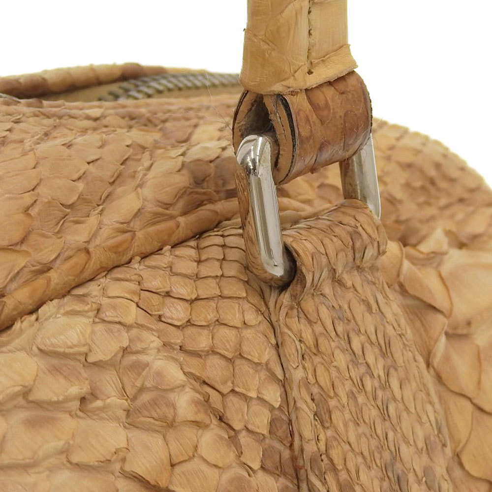 Prada Python Leather Handbag Beige - image 4